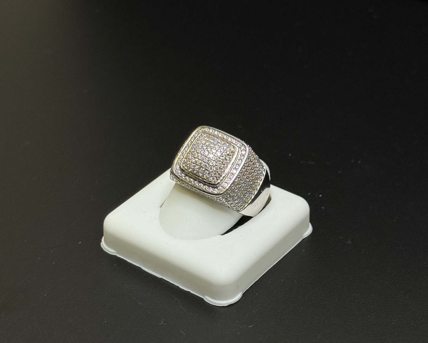 Silver Moissanite Adjustable Ring
