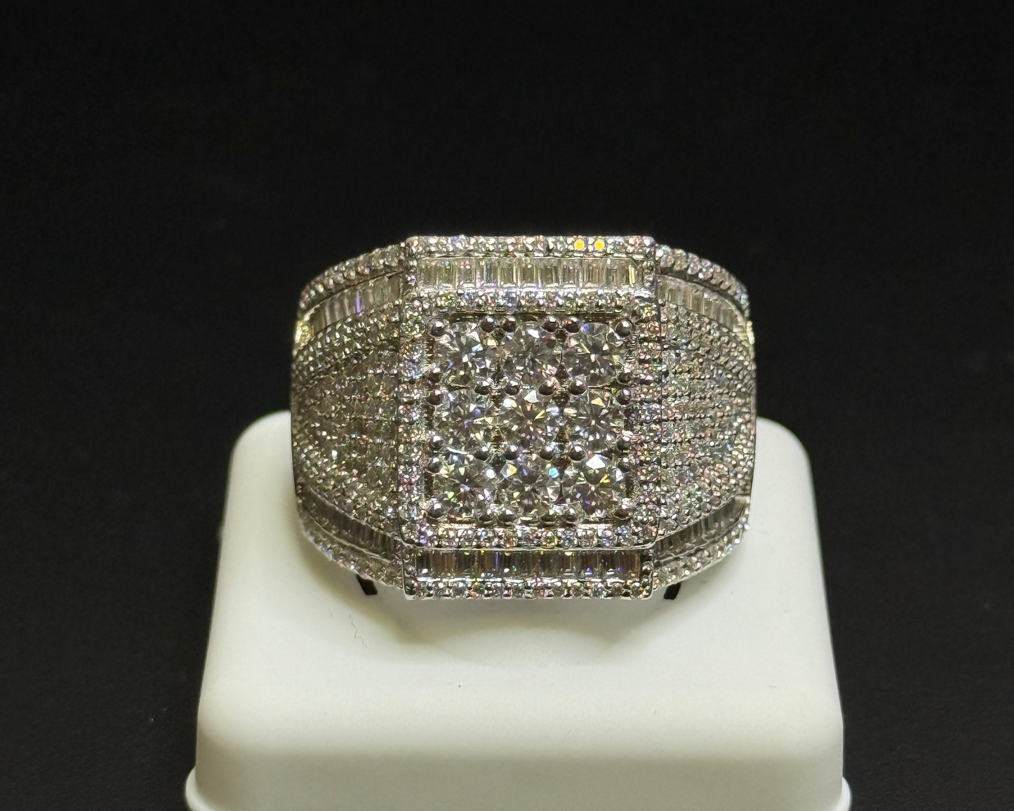 Mens BIG RIng Moissanite