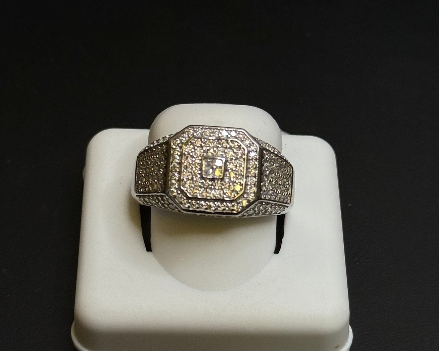 Silver Simple Men's Moissanite Ring