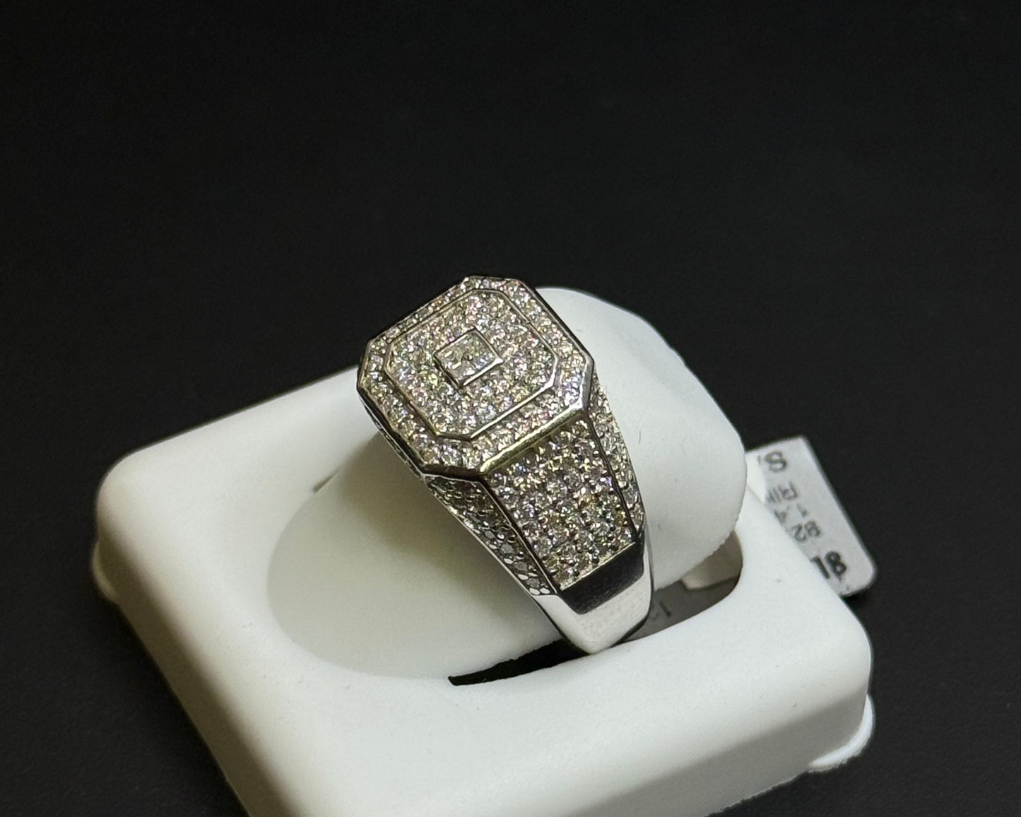 Silver Simple Men's Moissanite Ring