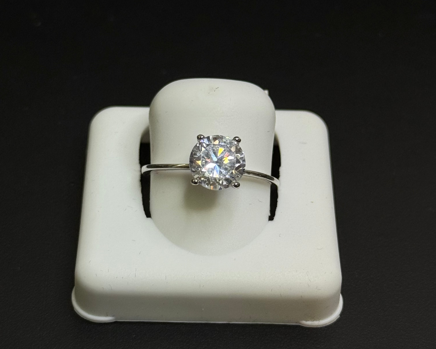 Silver Women's Moissanite Engagement Ring