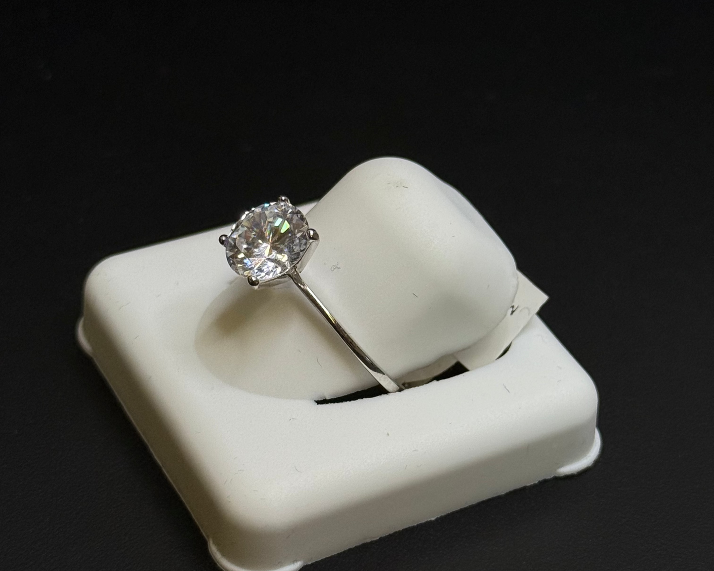 Silver Women's Moissanite Engagement Ring