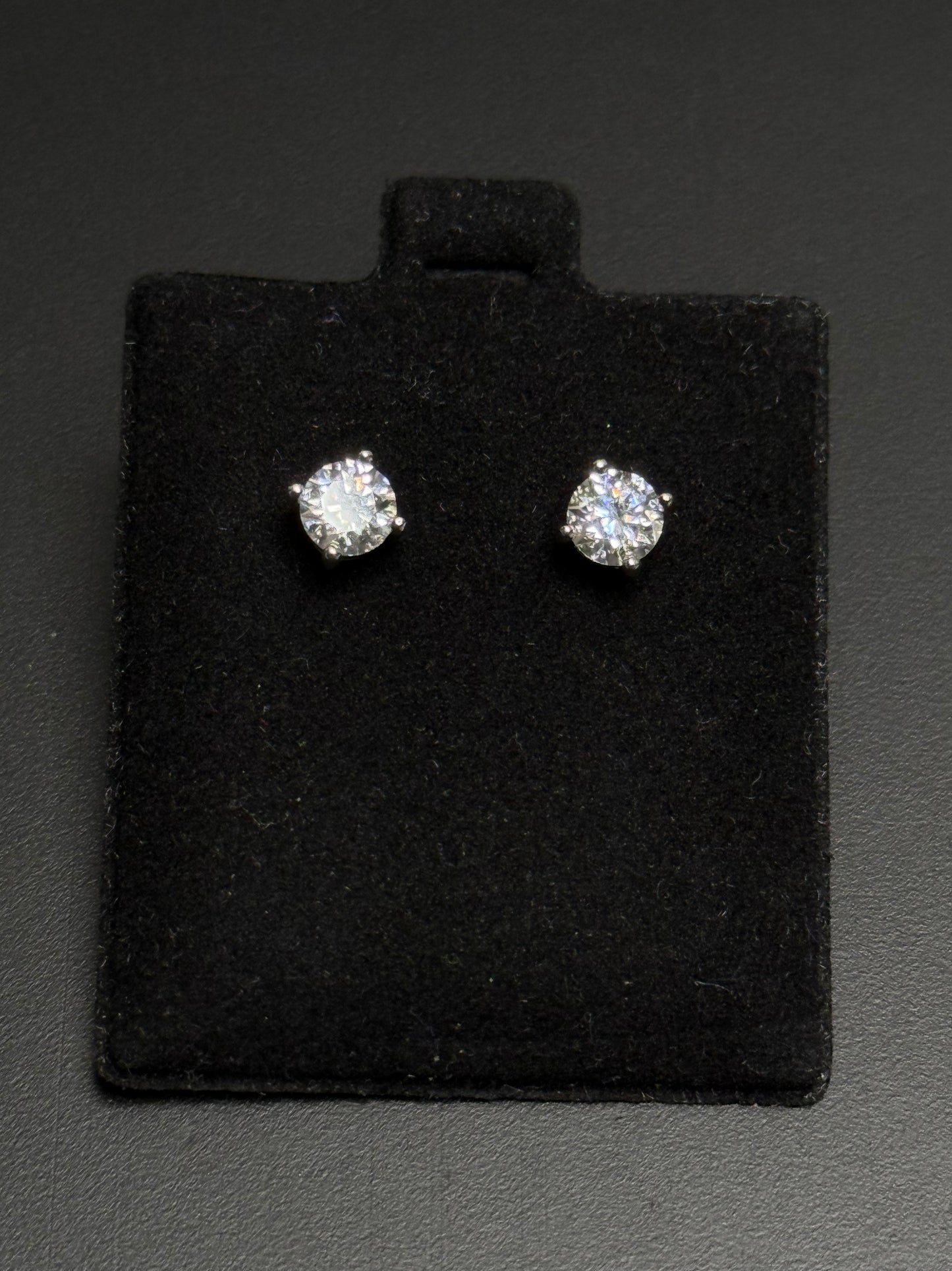 Silver with Moissanite Studs