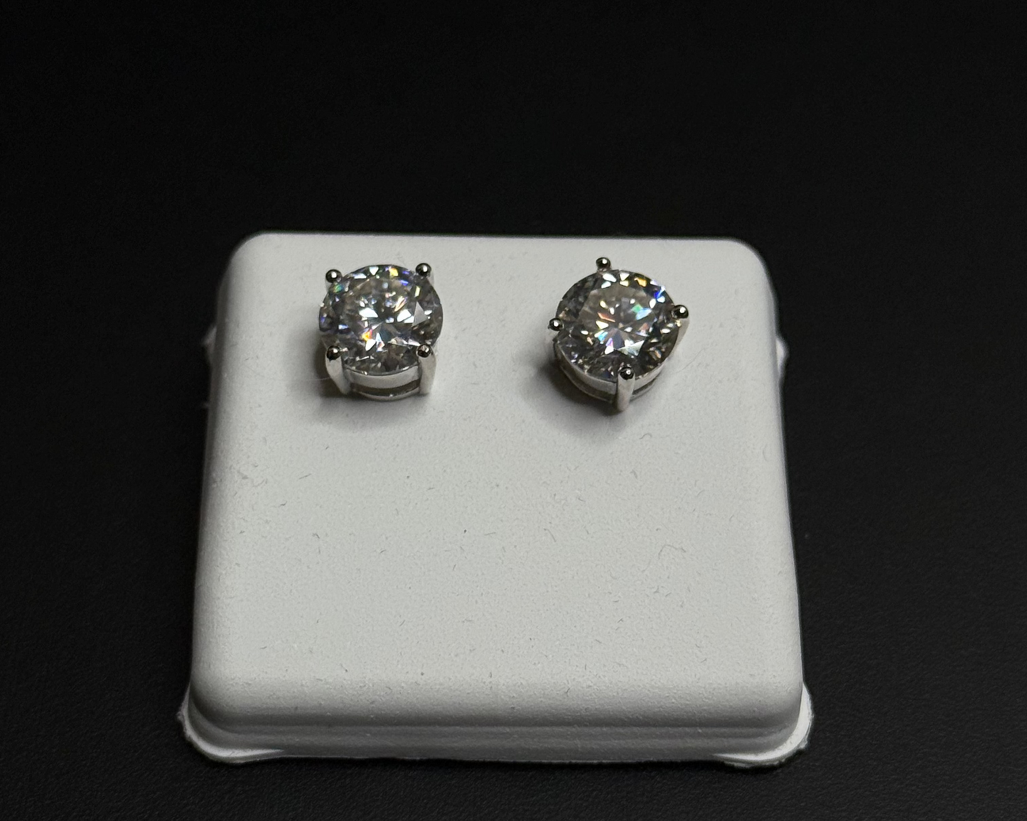Silver Moissanite Studs 8mm