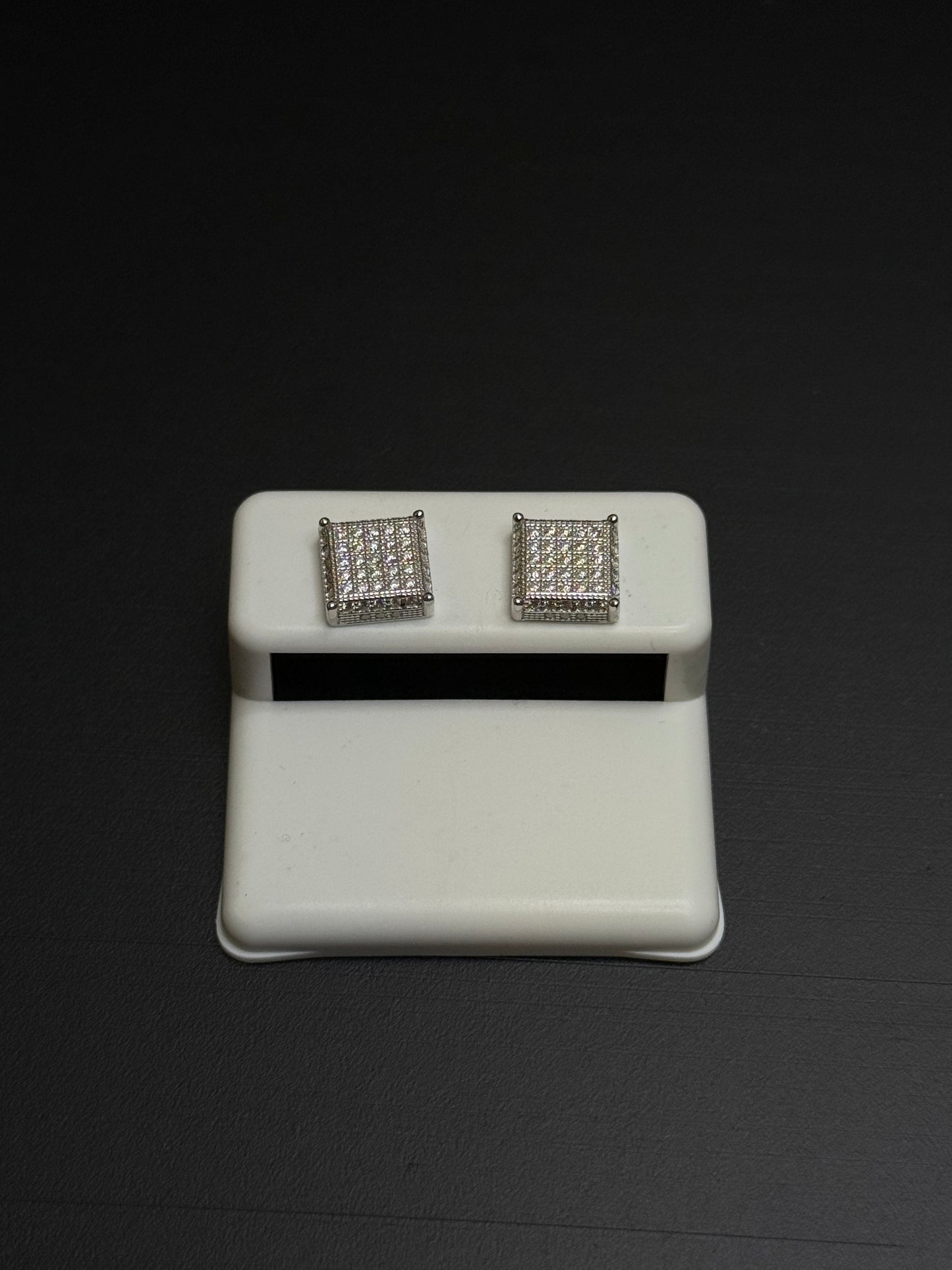 925 Sterling Silver Square Moissanite Earrings