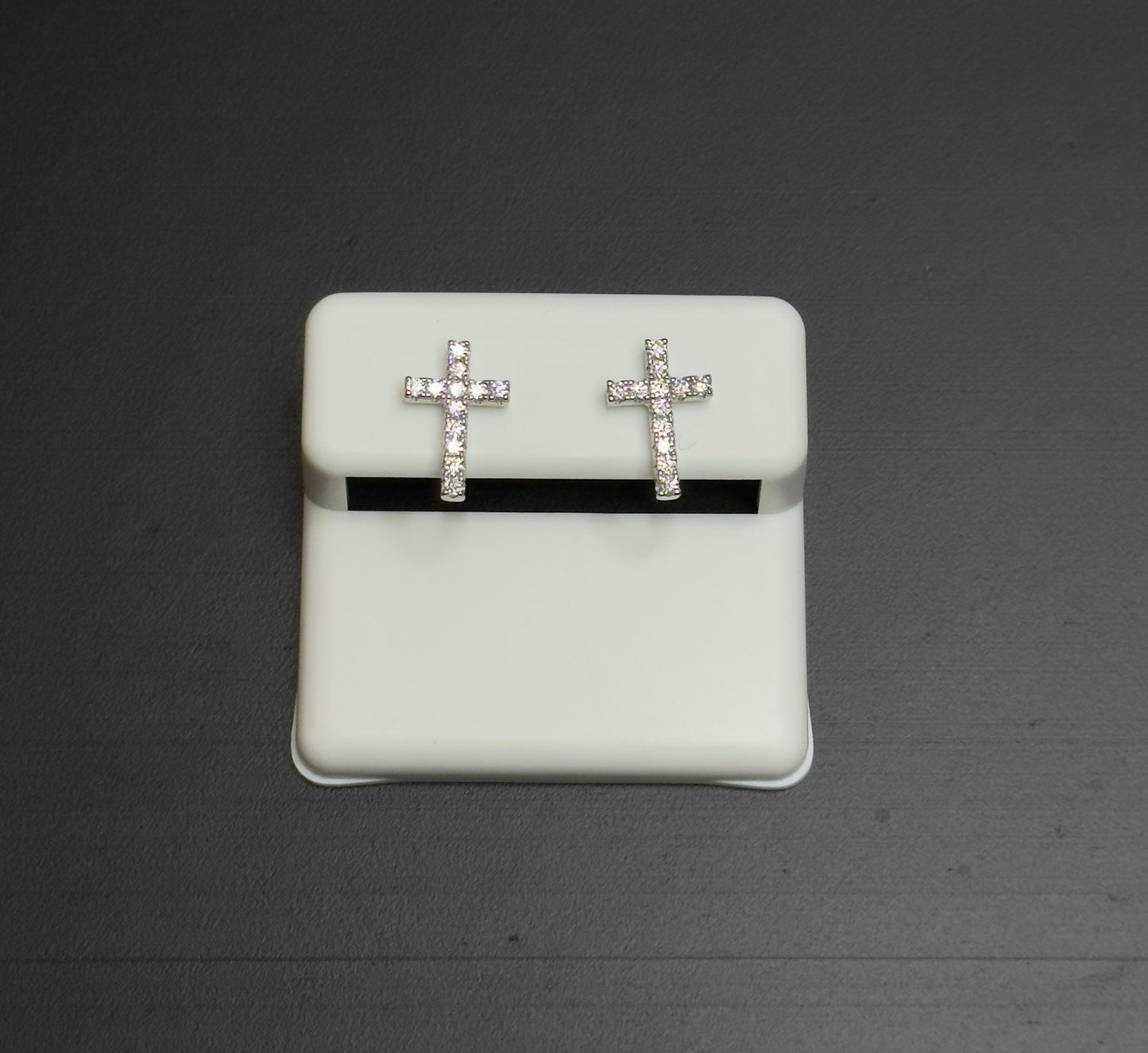 925 Sterling Silver Cross Earrings Moissanite