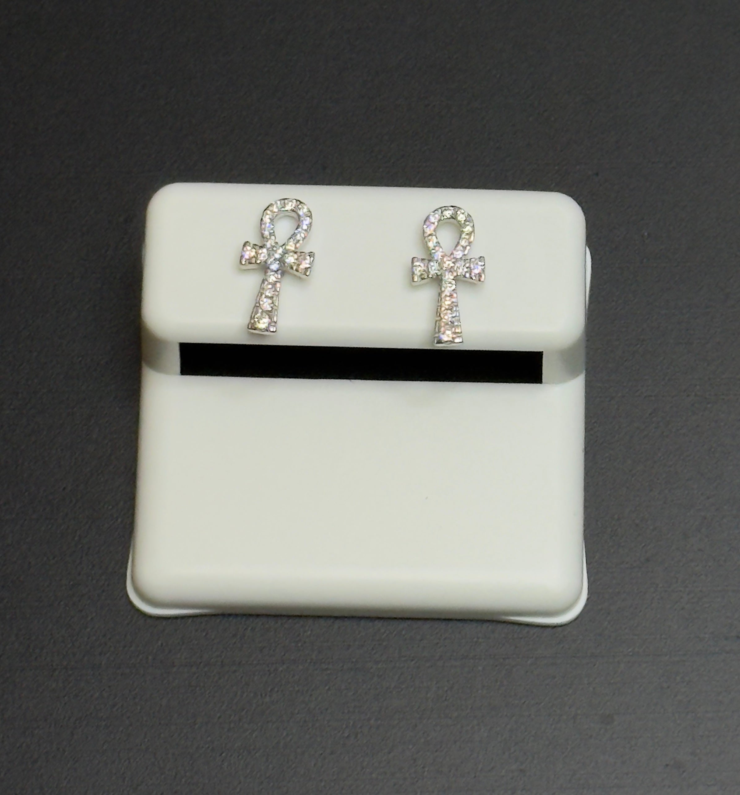 Ankh Stud Earrings In Sterling Silver By Silver Rain Silver Ankh Stud Earrings In Sterling Silver By Silver Rain Silver