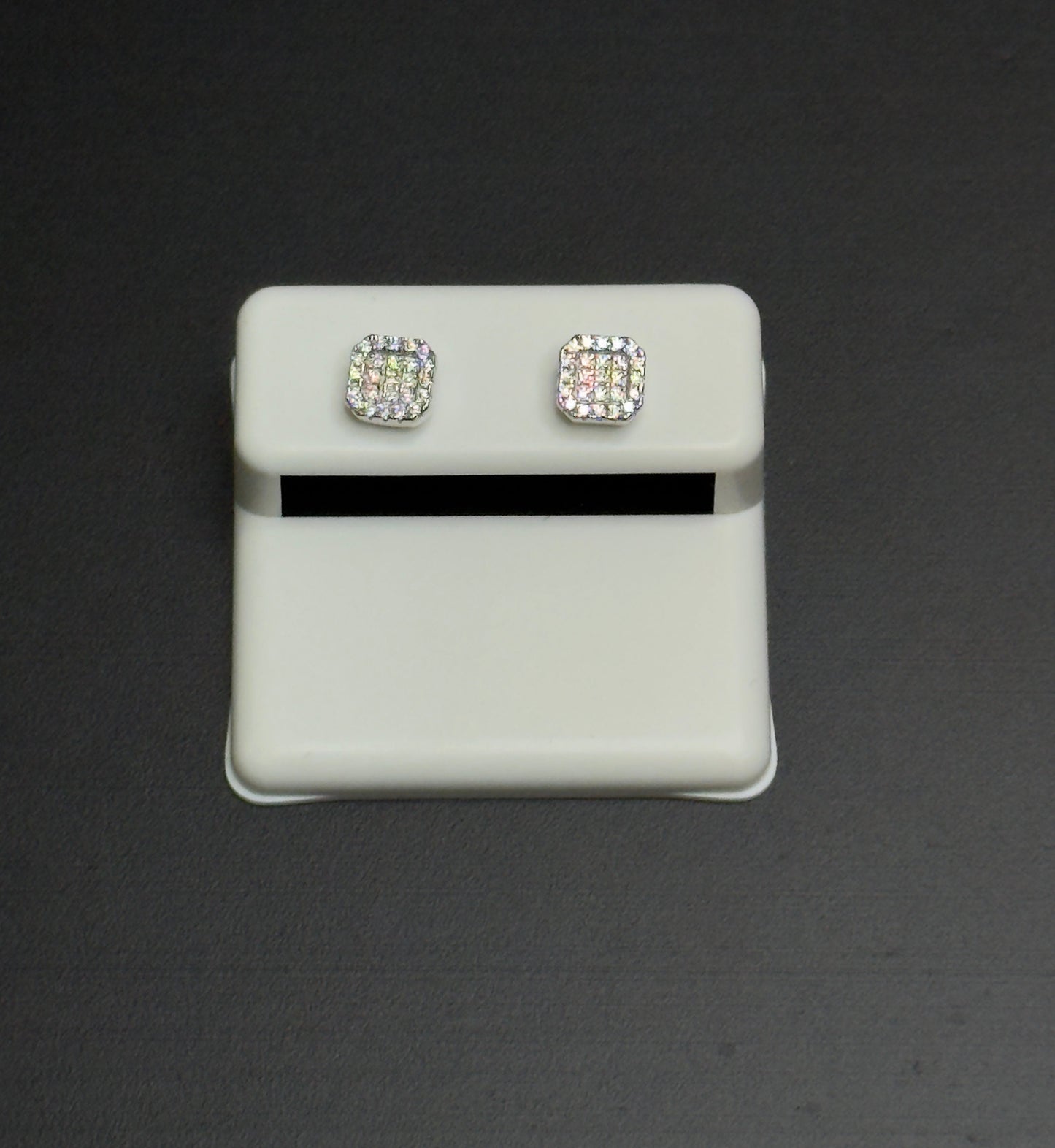 925 Sterling Silver Square Moissanite Earrings