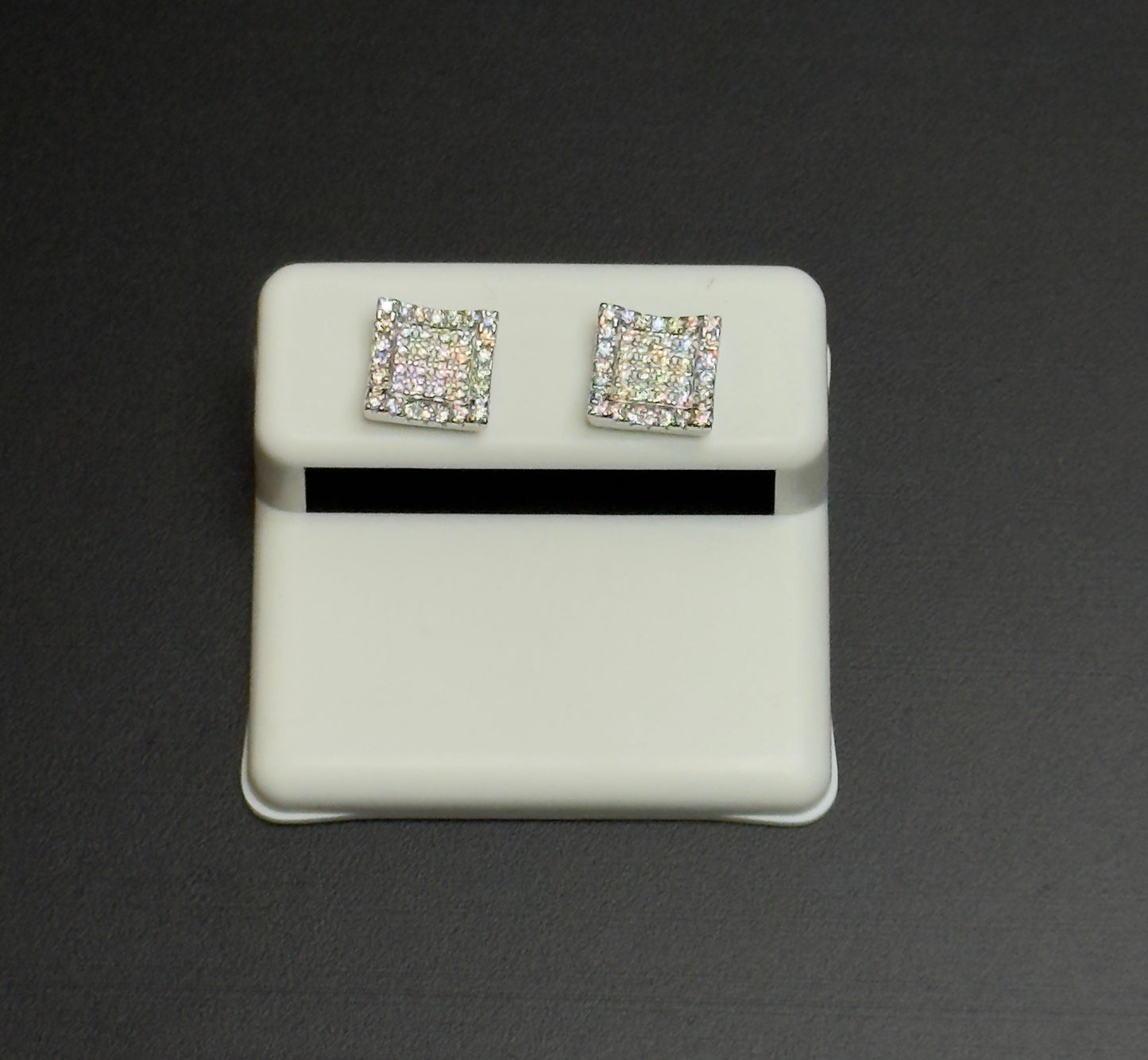 925 Sterling Silver Square Moissanite Earrings