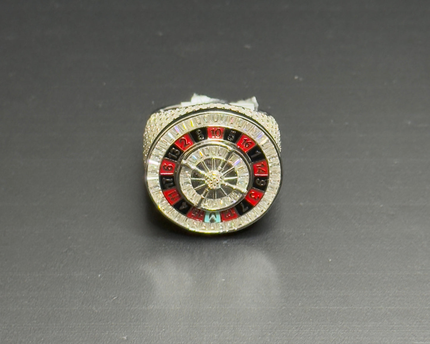 925 Sterling Silver Moissanite Casino Ring