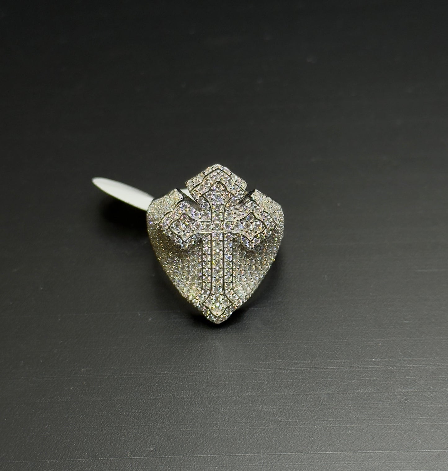 925 Sterling SIlver Moissanite Cross Ring