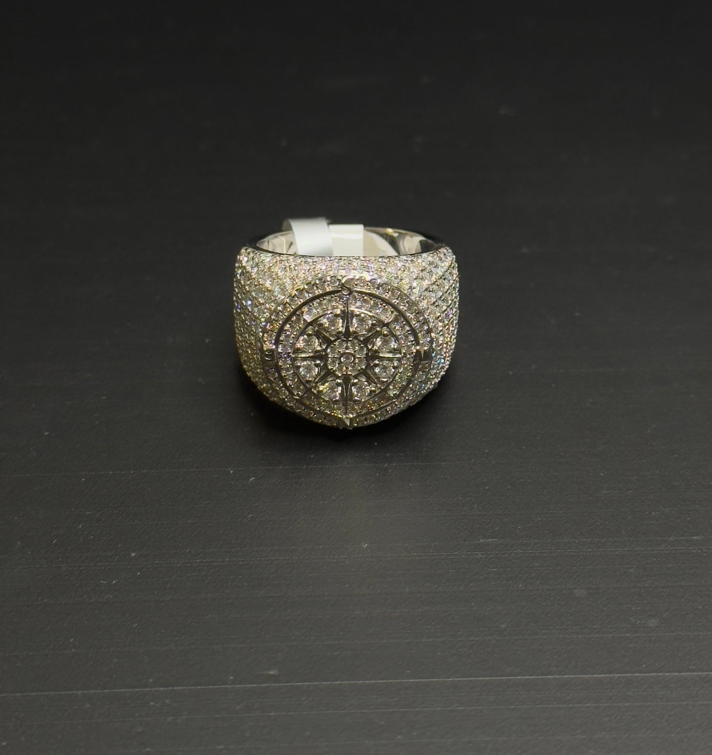 925 Sterling Silver Moissanite Compass Ring