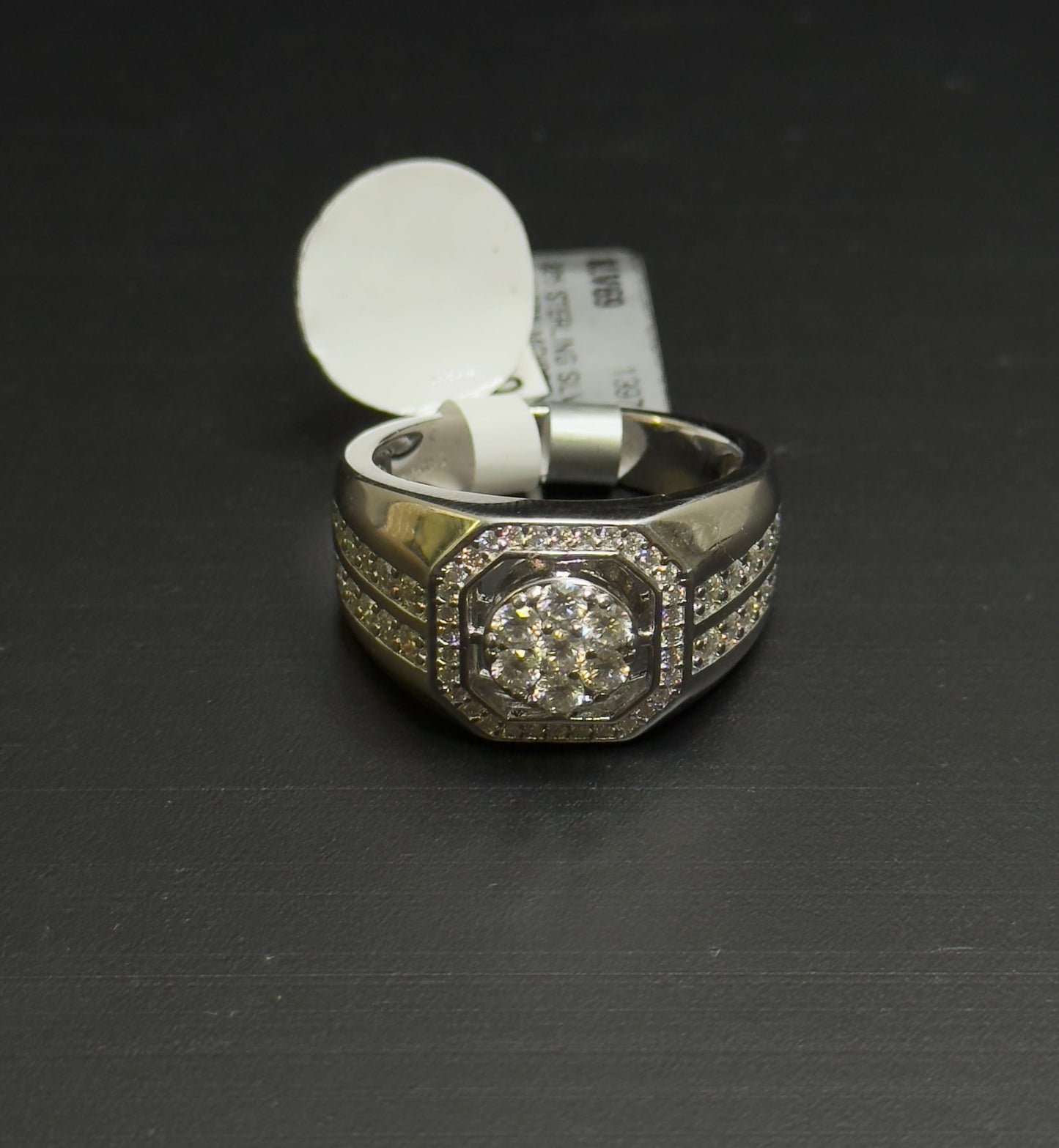 925 Sterling Silver Moissanite Rolex Ring