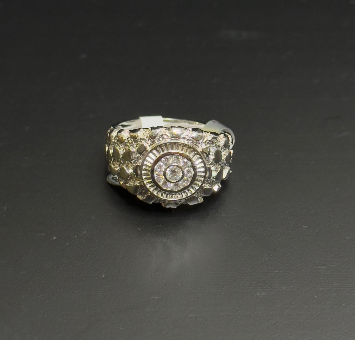 925 Sterling Silver Moissanite Rolex Nugget Ring