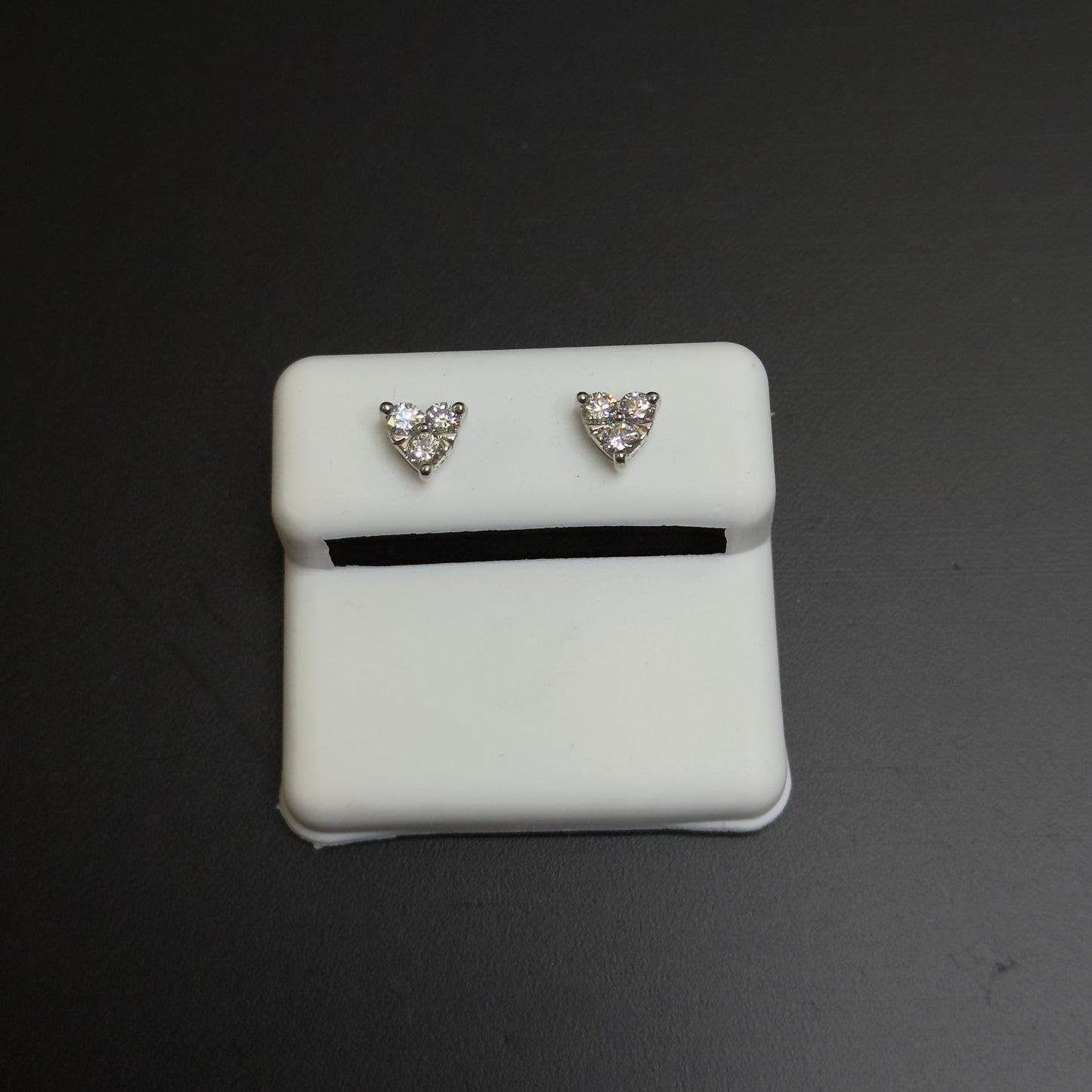 925 Sterling Silver Lab Diamond Heart Earrings