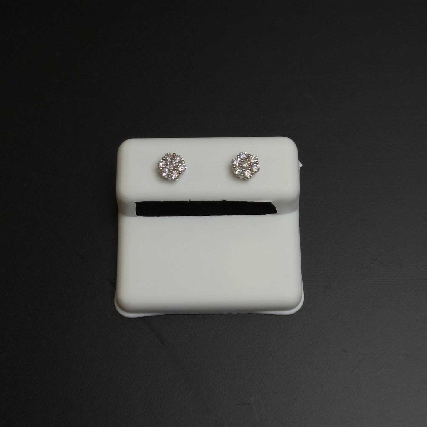 925 Sterling Silver Lab Diamond Flower Earrings