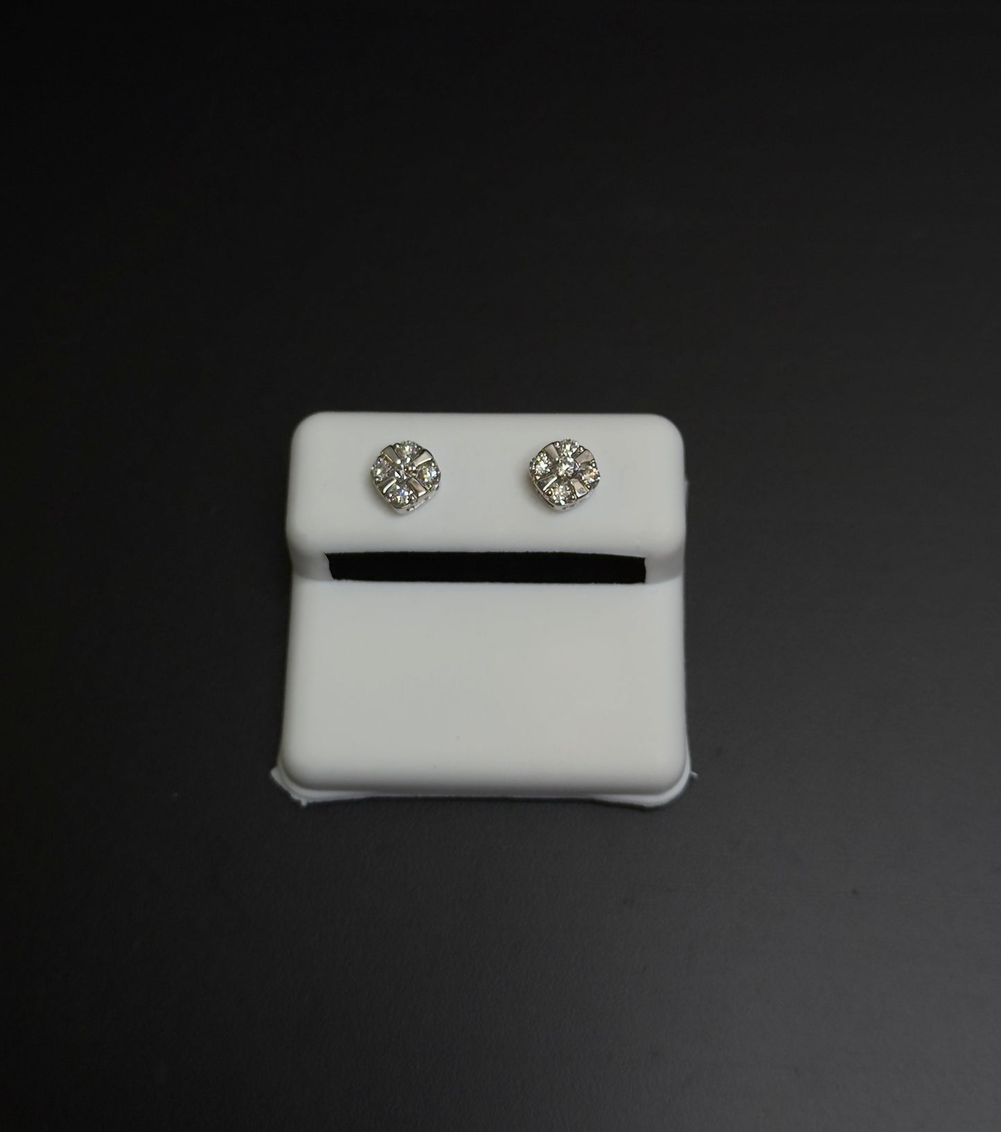 925 Sterling Silver Lab Diamond X Earrings