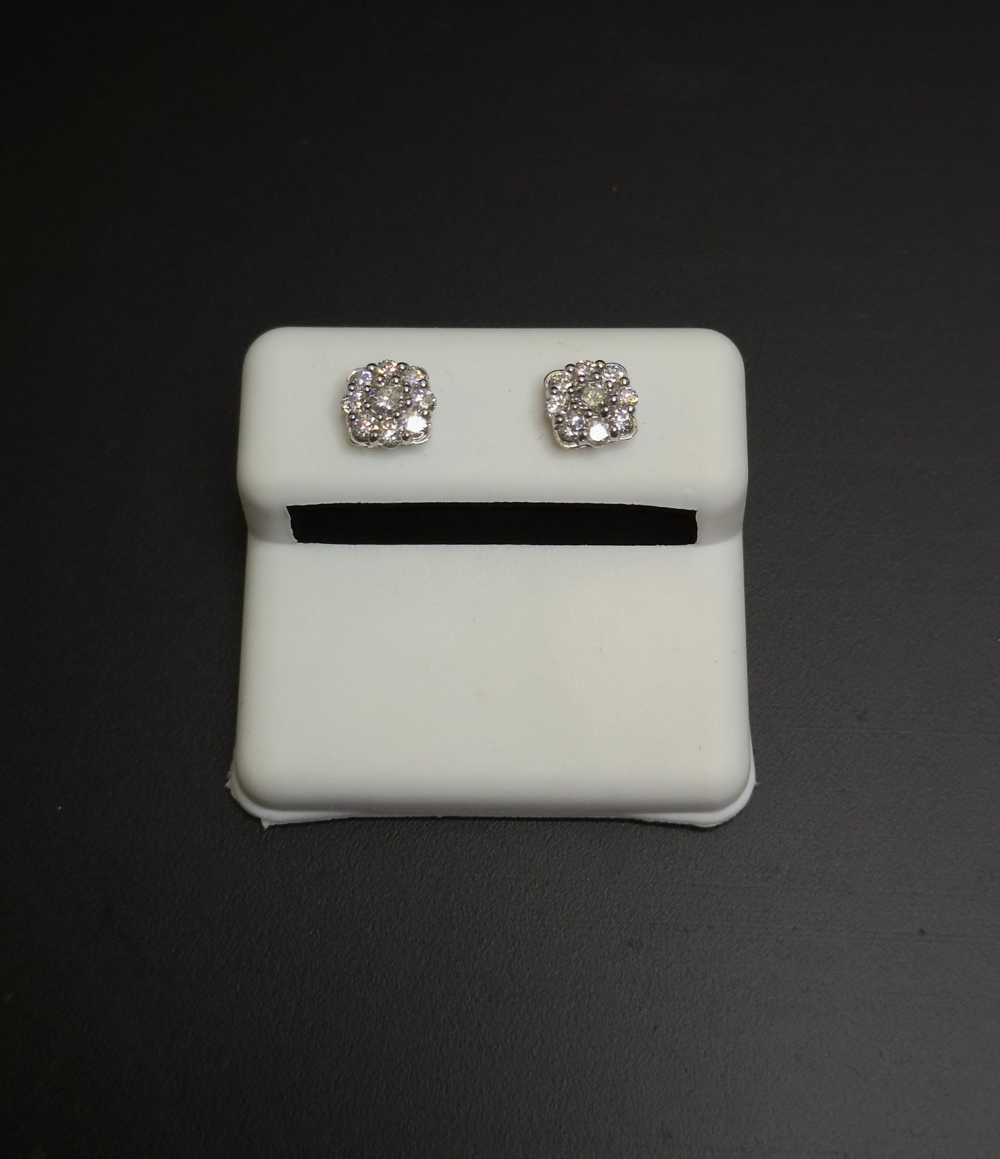 925 Sterling Silver Lab Diamond Square Stud Earrings