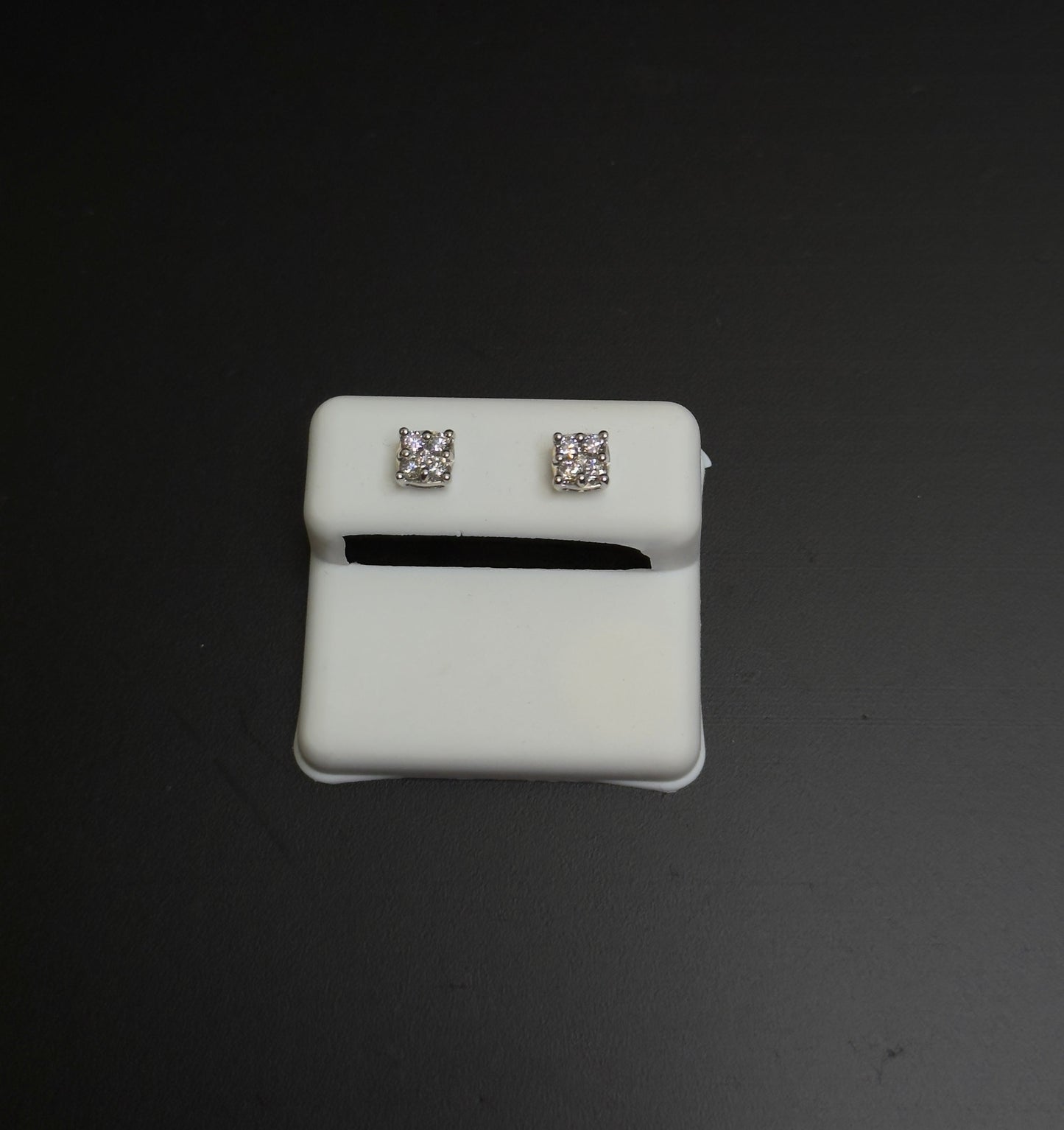 925 Sterling Silver Lab Diamond Square Earrings