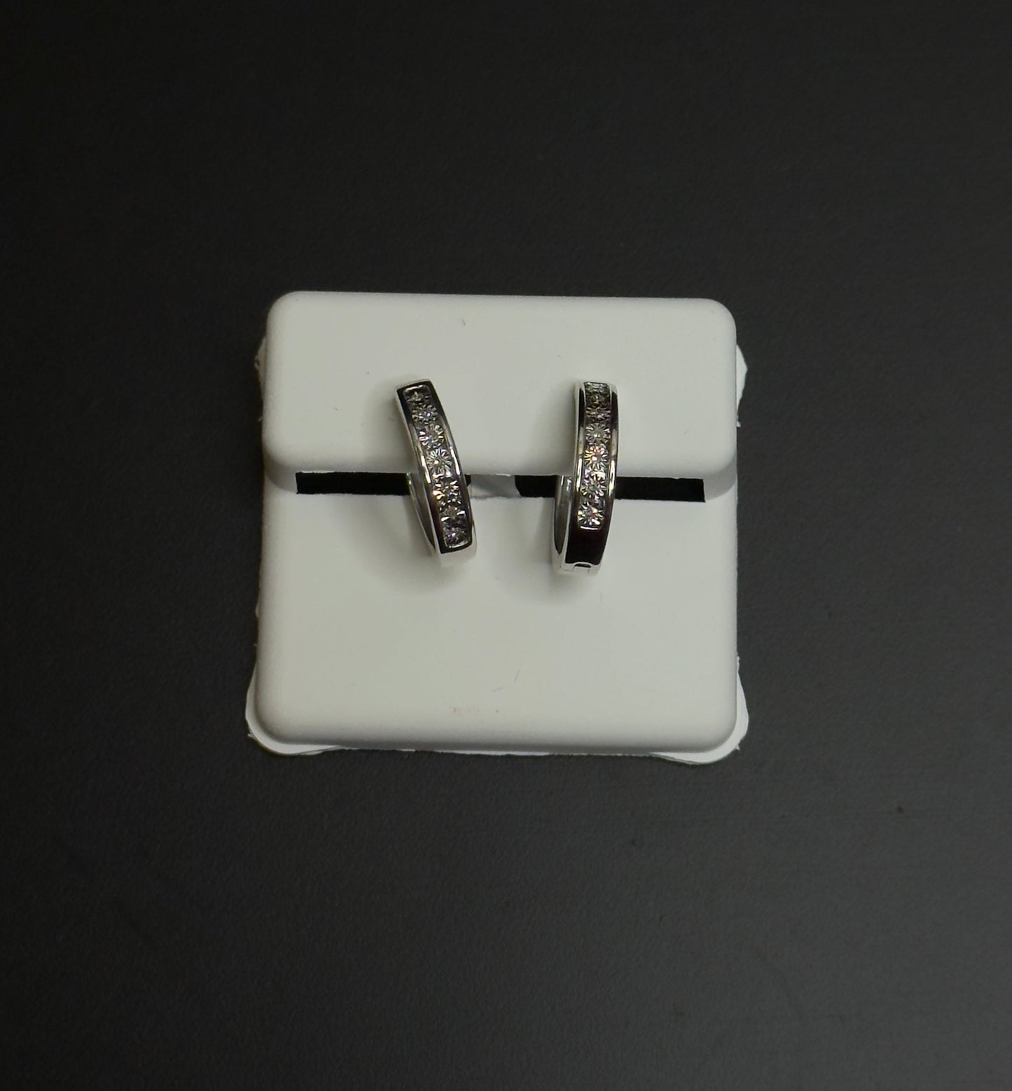 925 Sterling Silver Lab Diamond Hoop Earrings