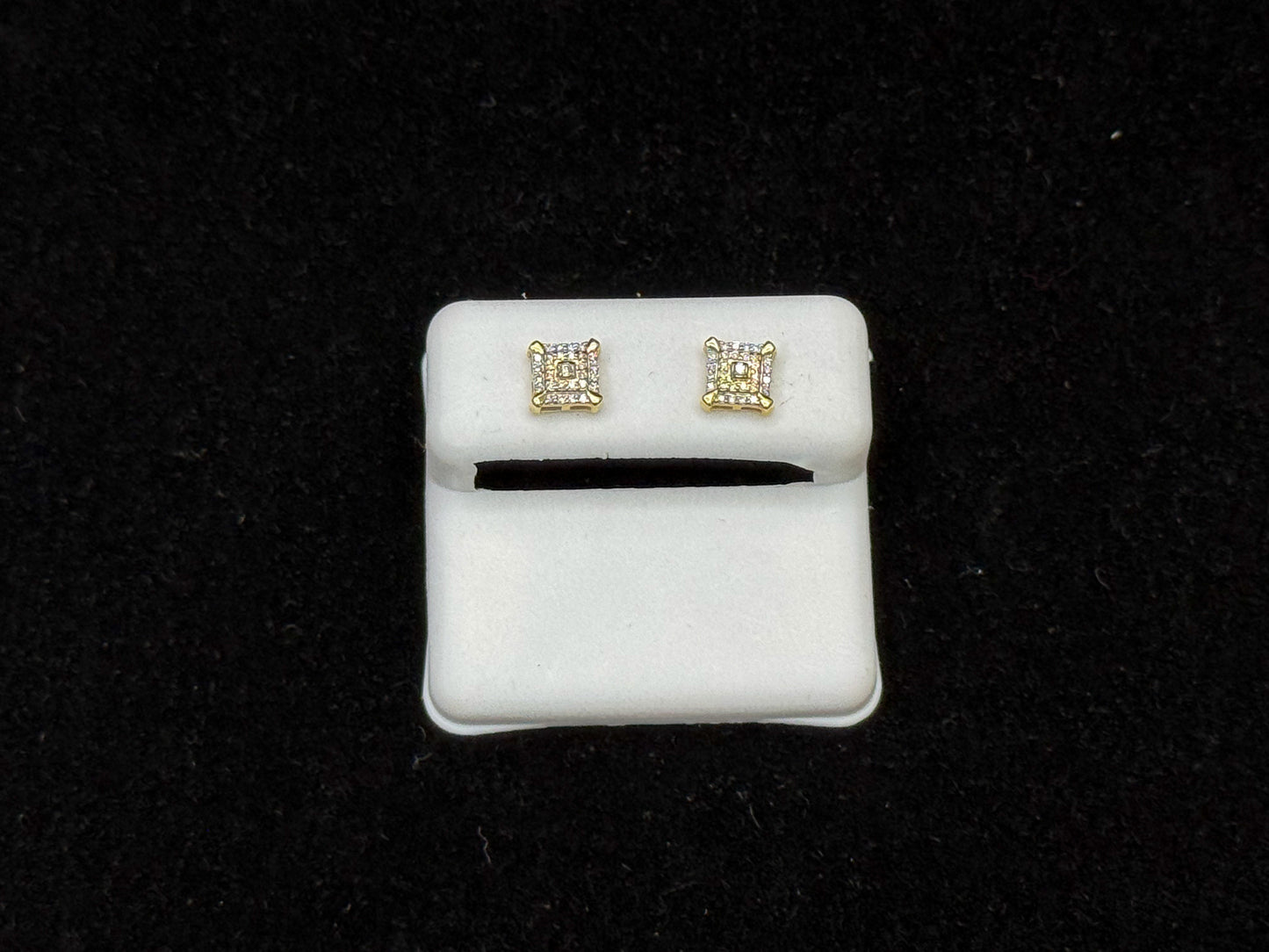 10K Gold "Iced Crown Studs" Diamond Earrings