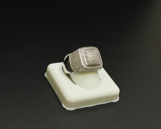 Silver Moissanite Adjustable Ring