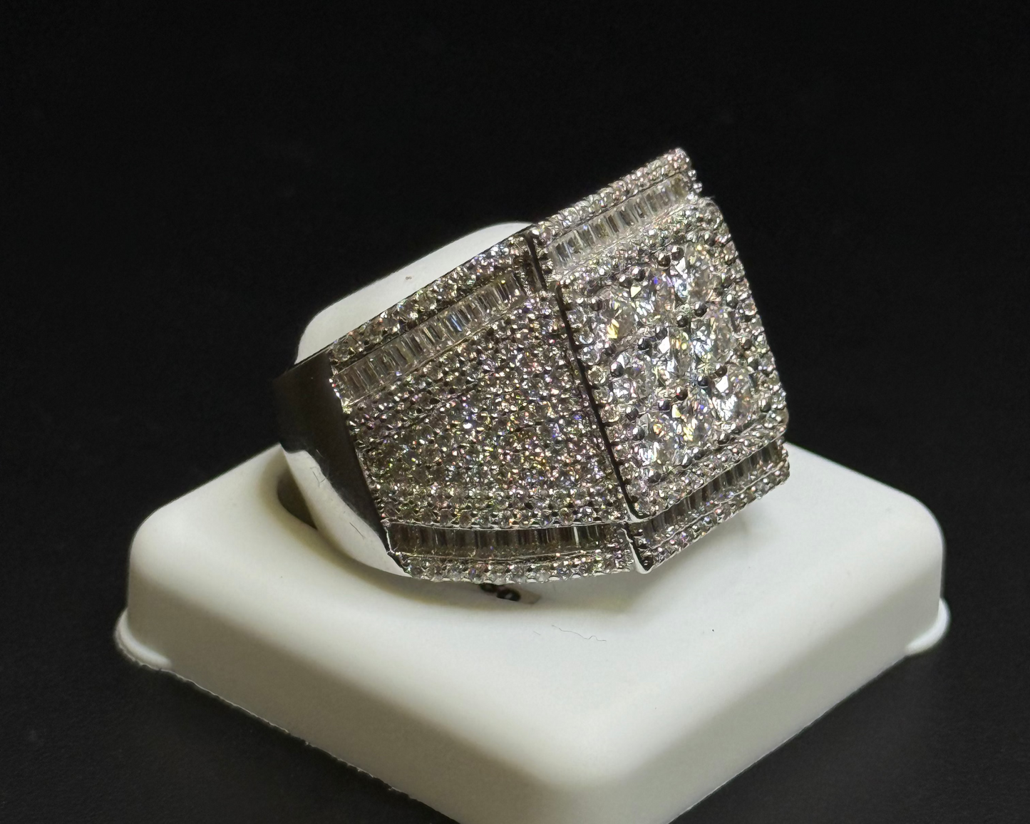 Mens BIG RIng Moissanite