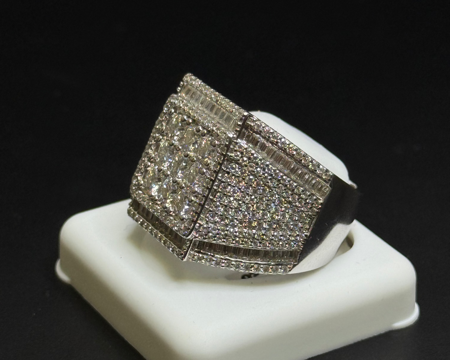 Mens BIG RIng Moissanite