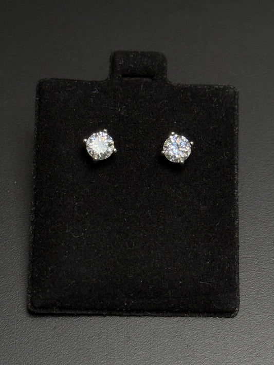 Silver with Moissanite Studs