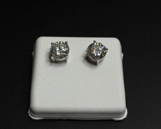 Silver Moissanite Studs 8mm