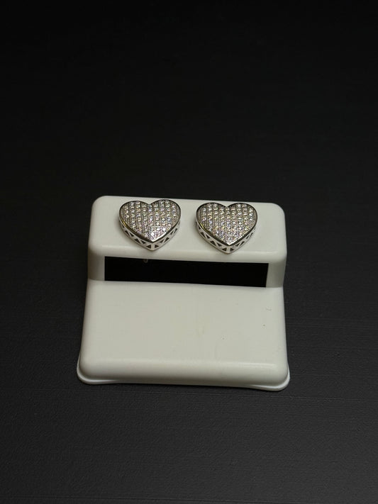 925 Sterling Silver Heart Moissanite Earrings