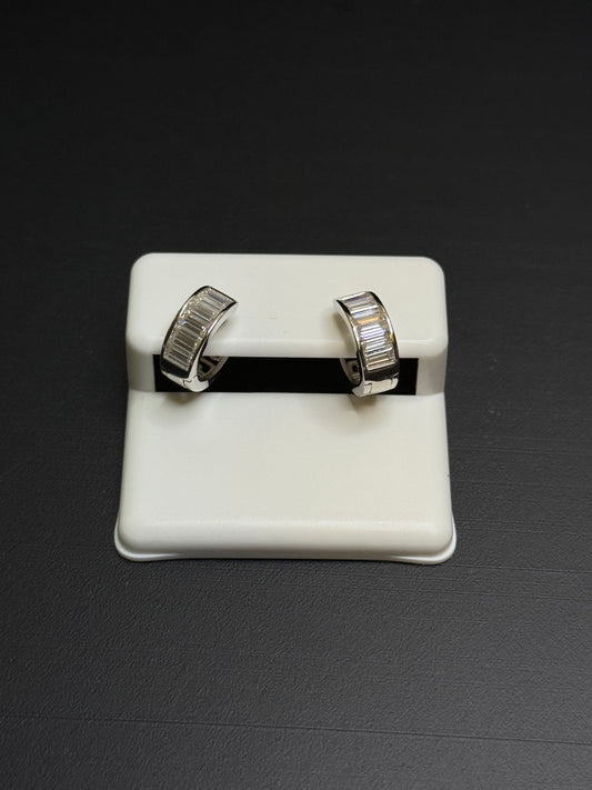 925 Sterling Silver Hoop Moissanite Earrings