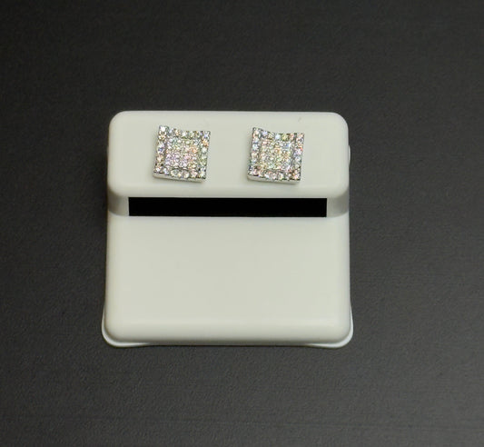 925 Sterling Silver Square Moissanite Earrings