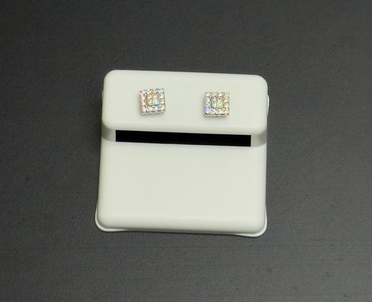 925 Sterling Silver Square Moissanite Earrings