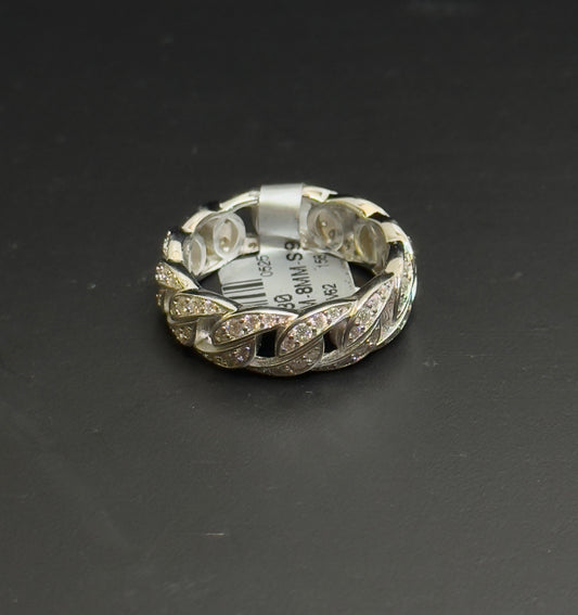 925 Sterling SIlver Moissanite Cuban Ring