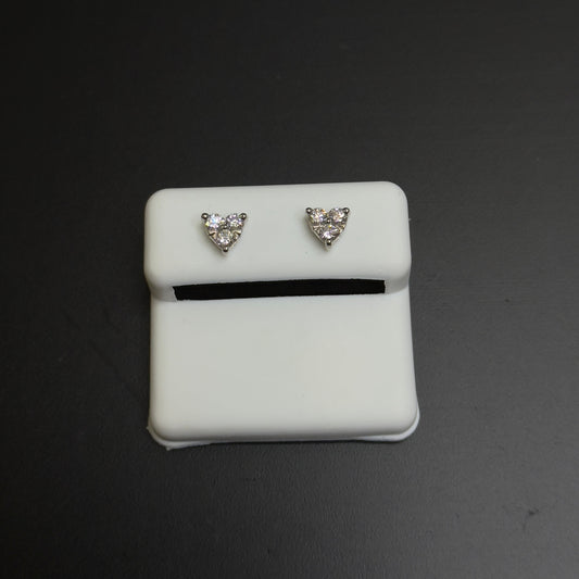 925 Sterling Silver Lab Diamond Heart Earrings