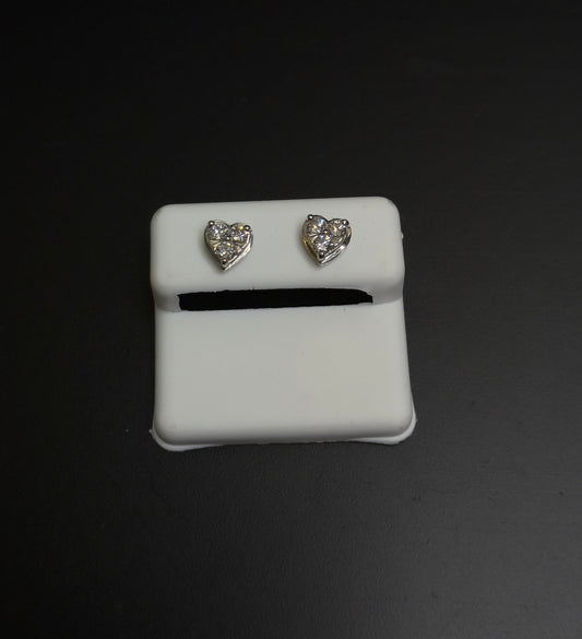 925 Sterling Silver Lab Diamond Big Heart Shaped Earrings