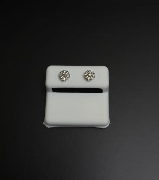 925 Sterling Silver Lab Diamond X Earrings