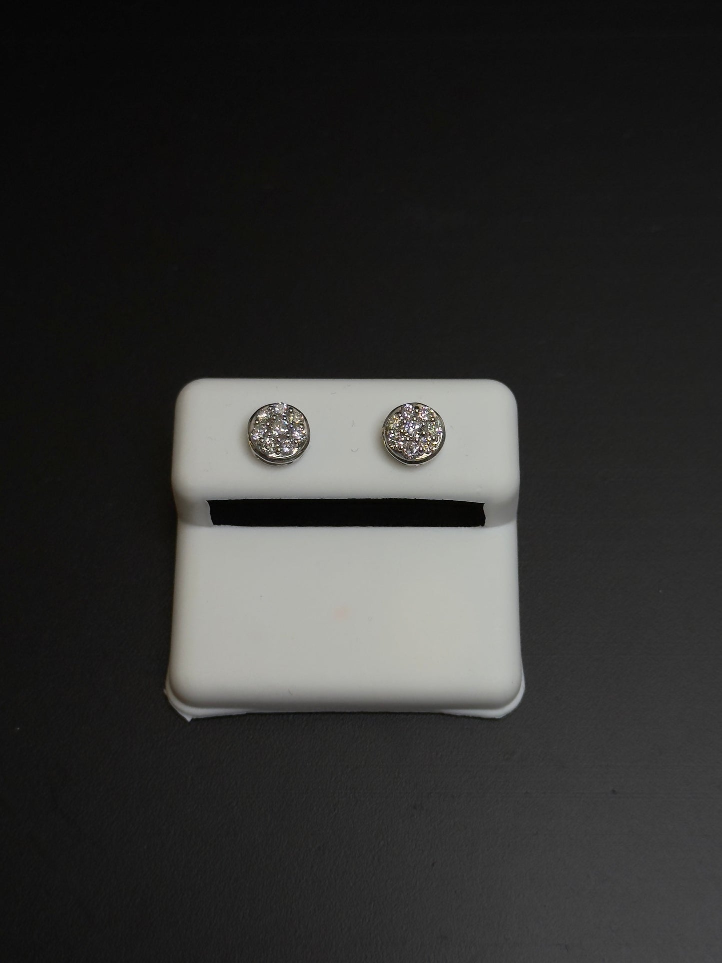 925 Sterling Silver Lab Diamond Circle Earrings