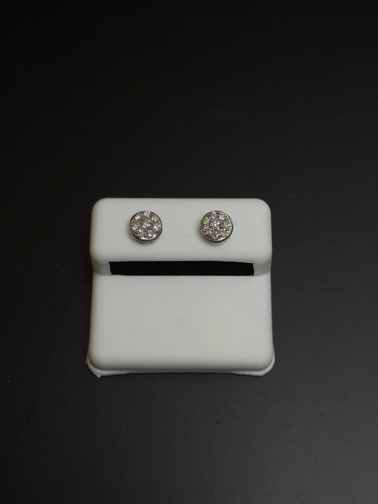 925 Sterling Silver Lab Diamond Circle Earrings