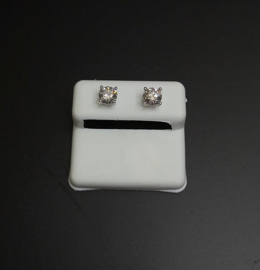 925 Sterling Silver Lab Diamond Stud Earrings