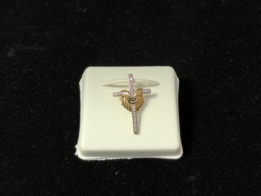 10K Gold Diamond Pendant Cross of Jesus