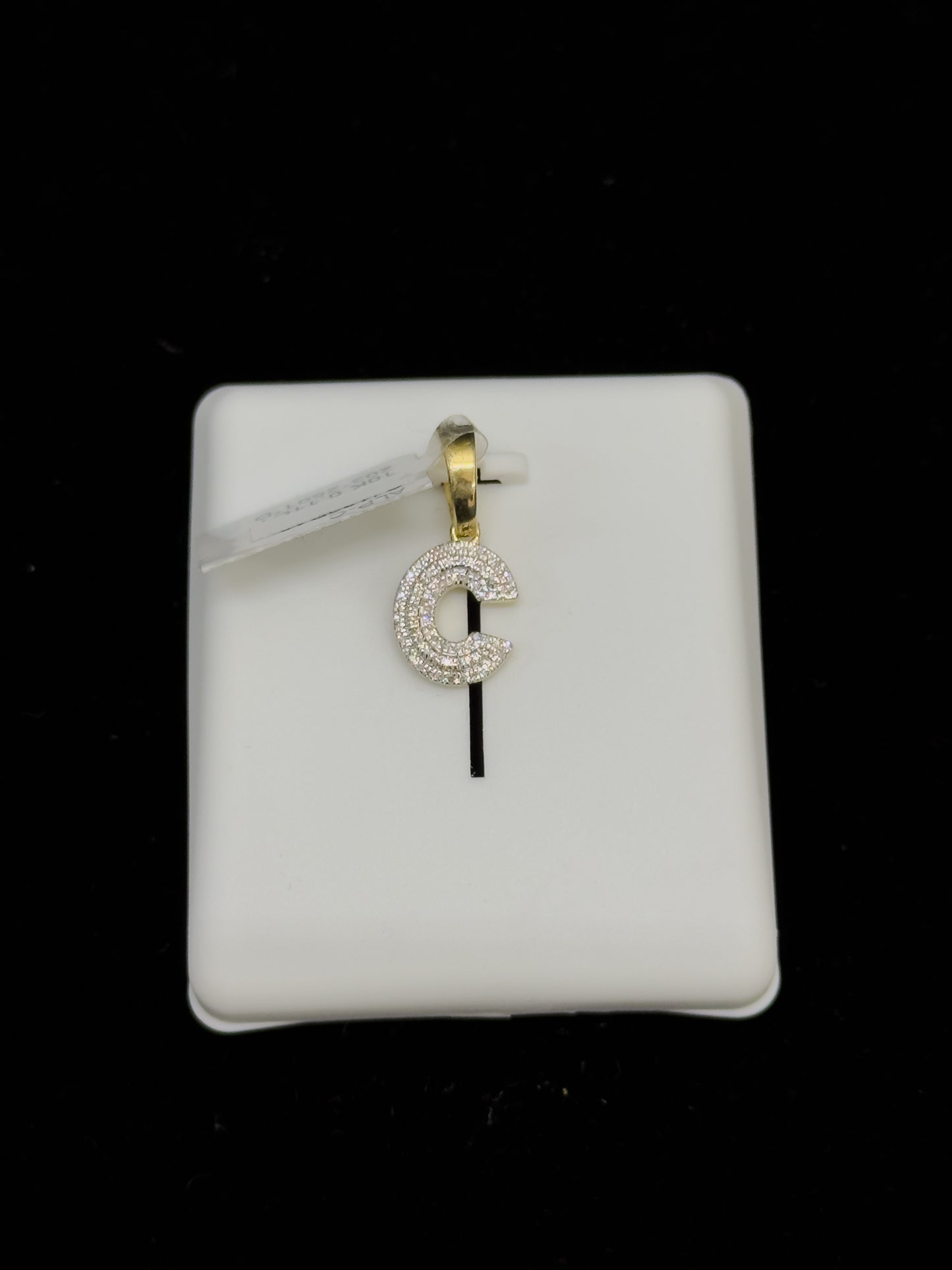 10K Gold Letter "C" Diamond Pendant