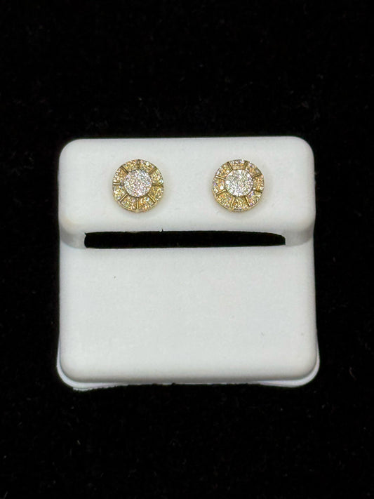 10K Gold "Golden Radiance" Diamond Earrings