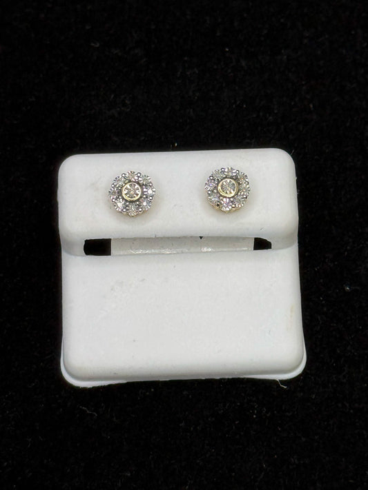 10K Gold "Royal Cluster" Diamond Earrings