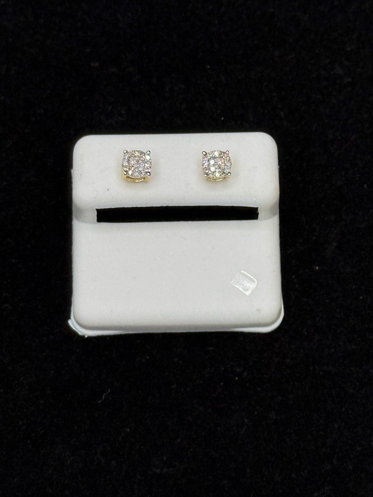 10K Gold "Golden Grid" Diamond Earrings