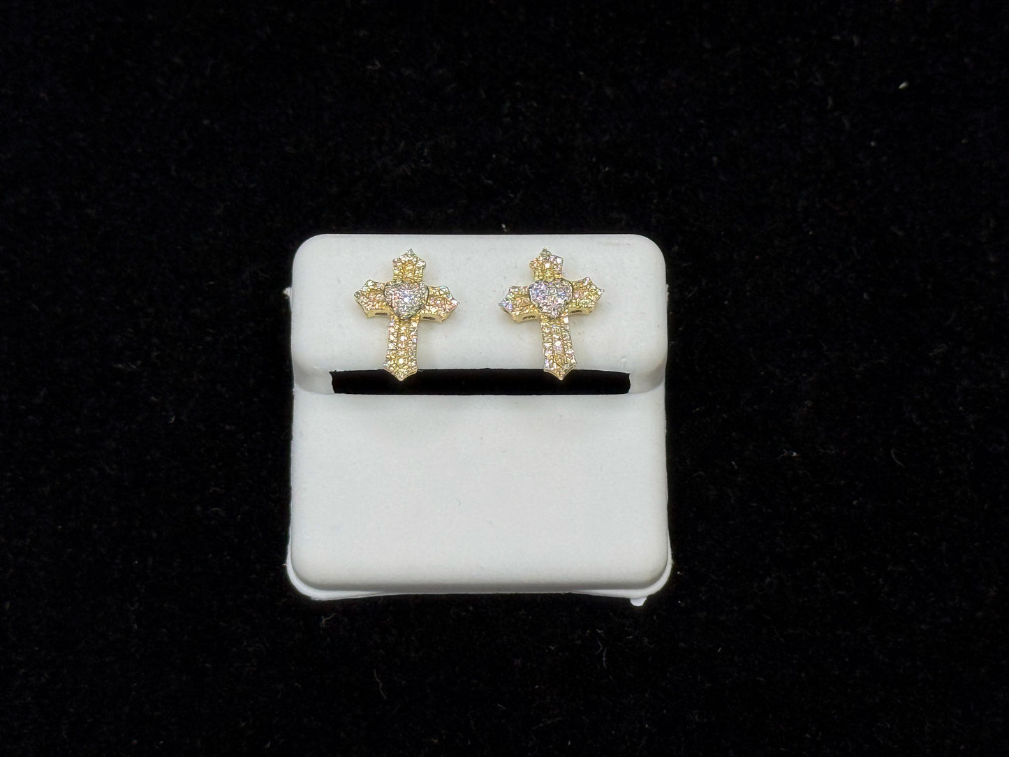 10K Gold "Holy Shine Studs"  Diamond Earrings