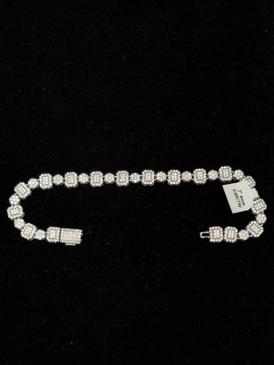 925 Sterling Silver Moissanite (Gemini Ice) Bracelet