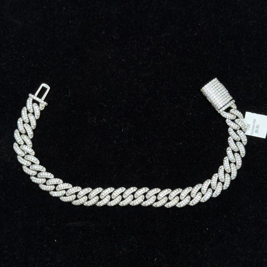 925 Sterling Silver Moissanite (Iced Executive Link) Bracelet