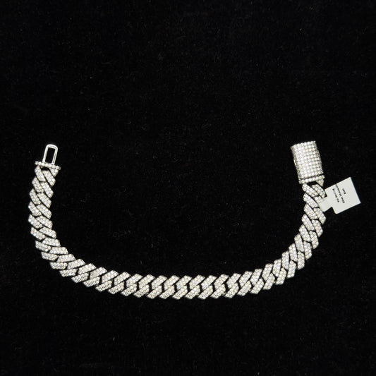 925 Sterling Silver Moissanite (Arctic Slim Link) Bracelet